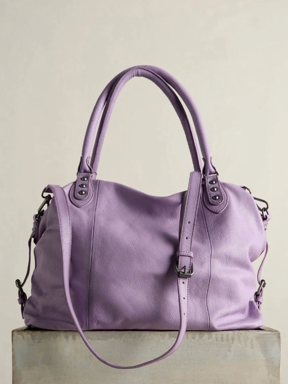ICONIC! Sold Out! FREE PEOPLE WE THE FREE BIG EMERSON TOTE LILAC NEW - Picture 2 of 6
